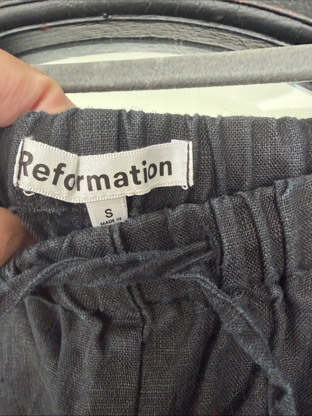 Reformation black linen